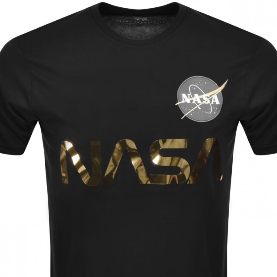 Alternative Image for ProductAlpha Industries Nasa Reflective T Shirt Black2